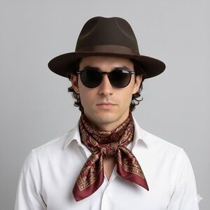 Borsalino Chocolate Brown Felted Wool Brimmed Fedora Hat - 60cm 🇮🇹